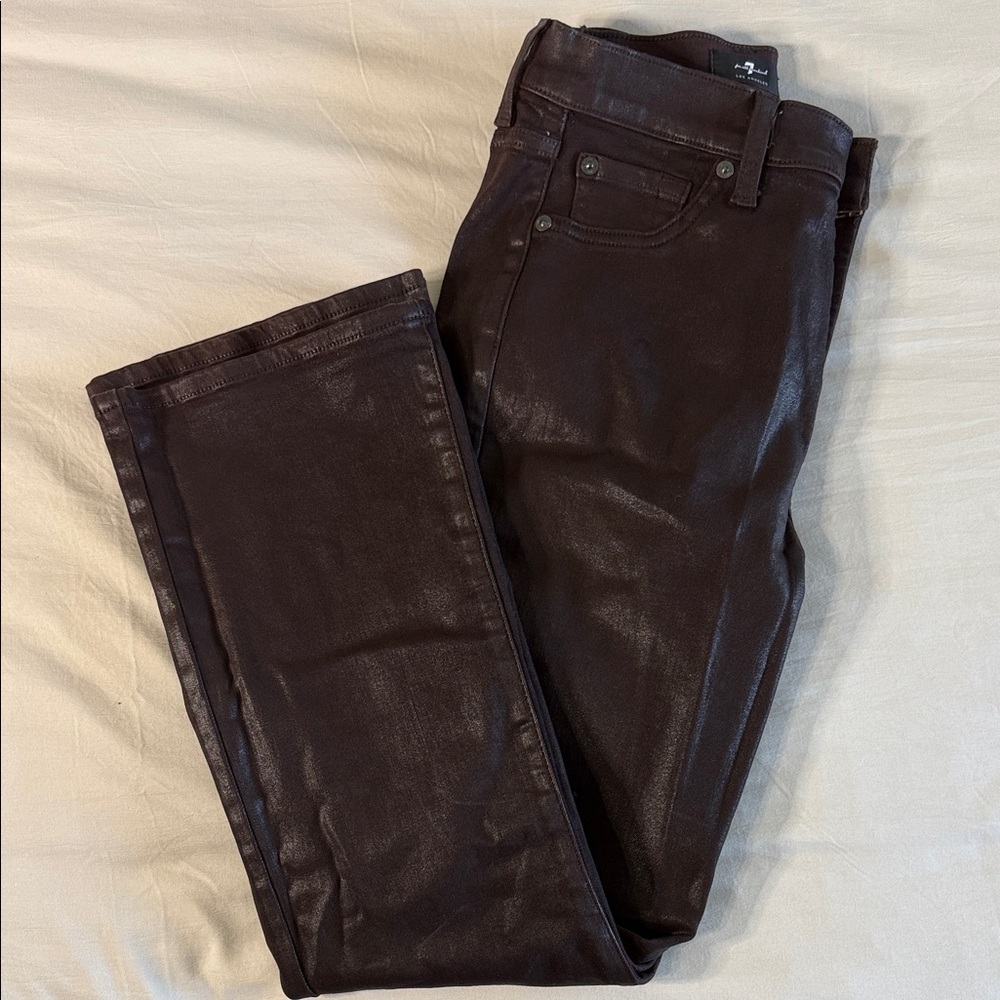 7 For All Mankind Dark Brown Skinny Pants